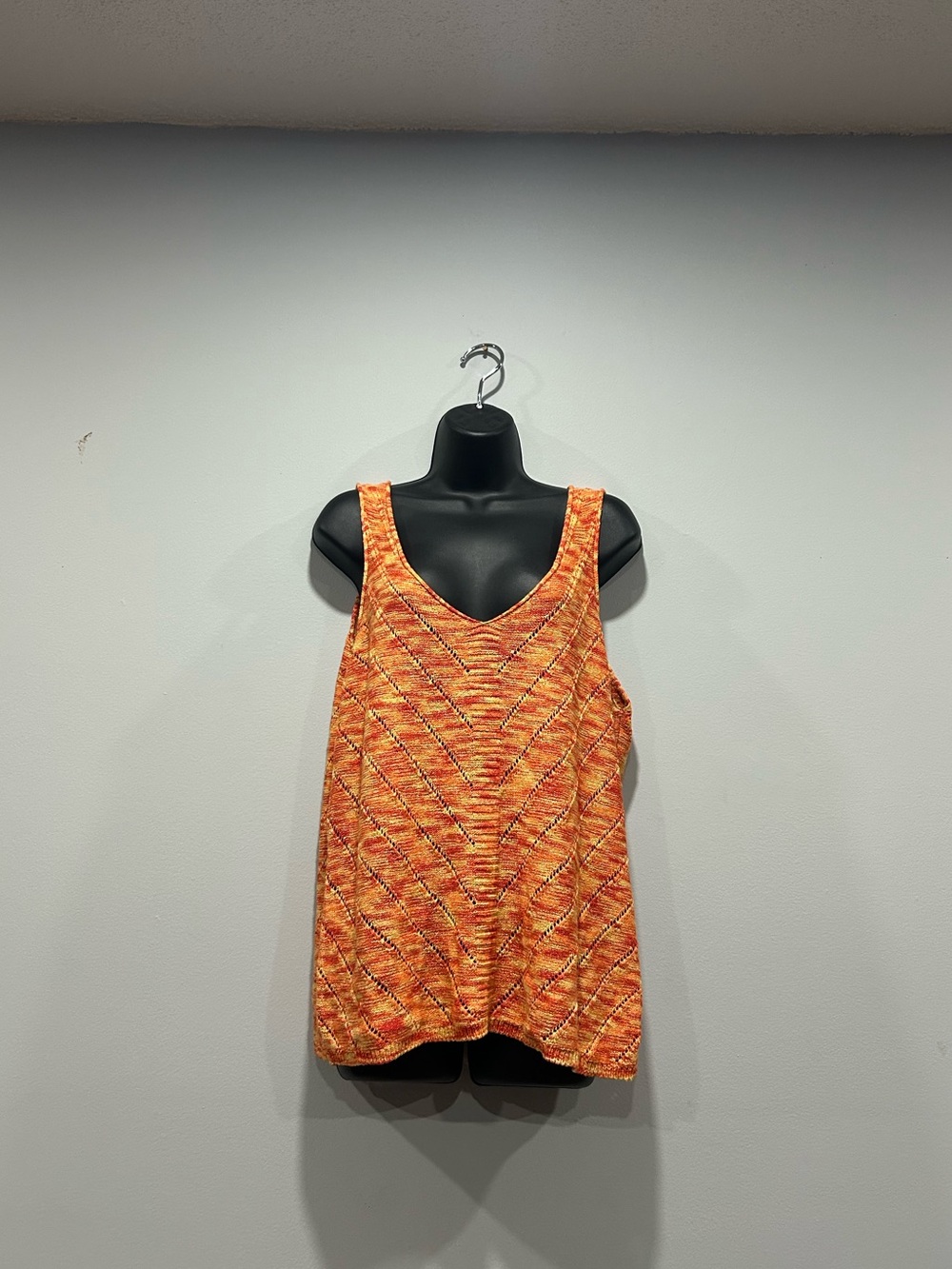 Women's Orange Knit Tank Top